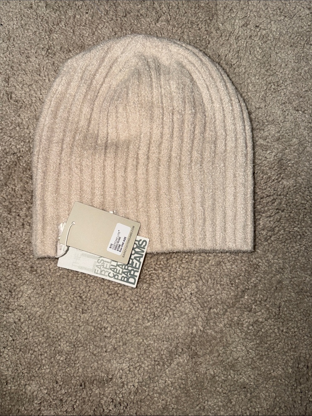 Barefoot Dreams Cozychic lite Soft Ribbed Beanie Hat in Stone